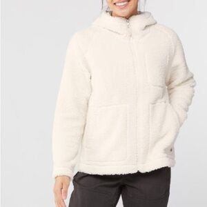 The North Face Ridge Sherpa Fleece Full Zip Hoodie in Gardenia White XS